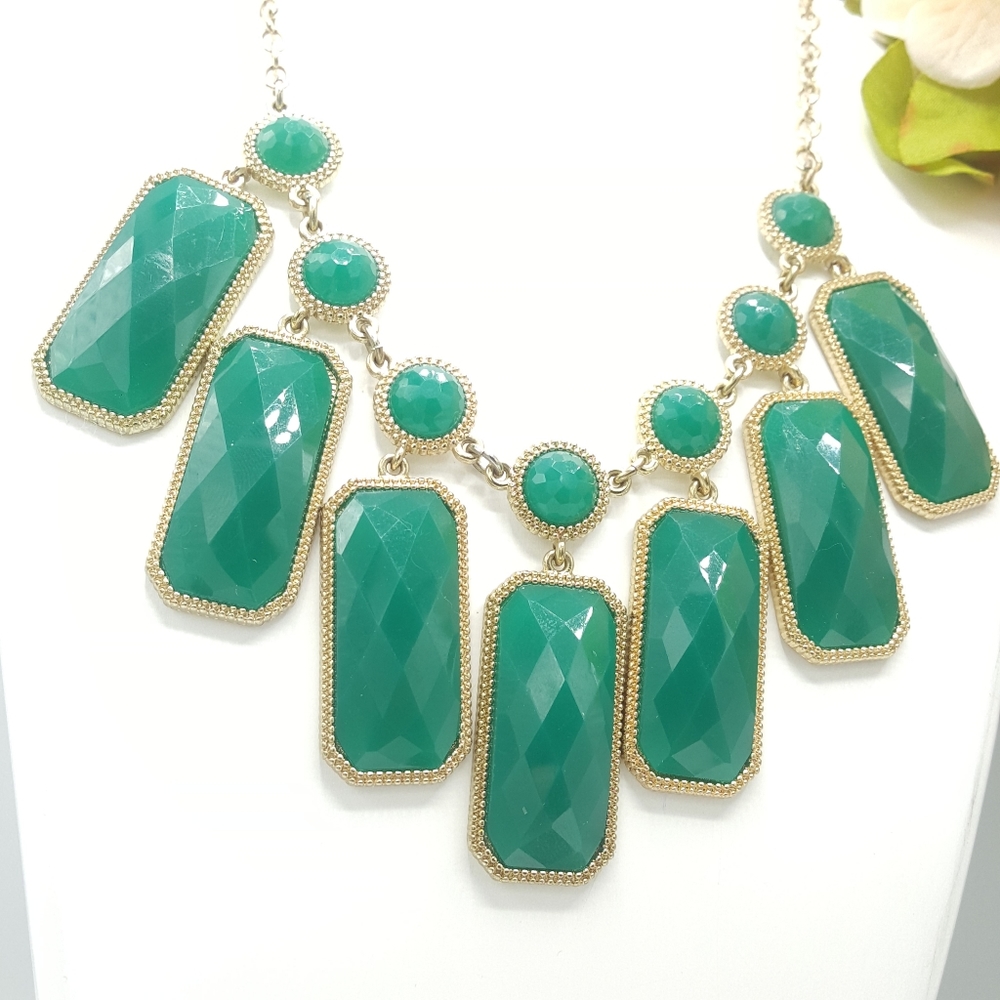 Hunter Green Statement Necklace - image 2